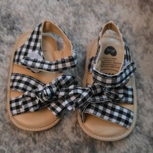 Chic Checkered Kids Sandals